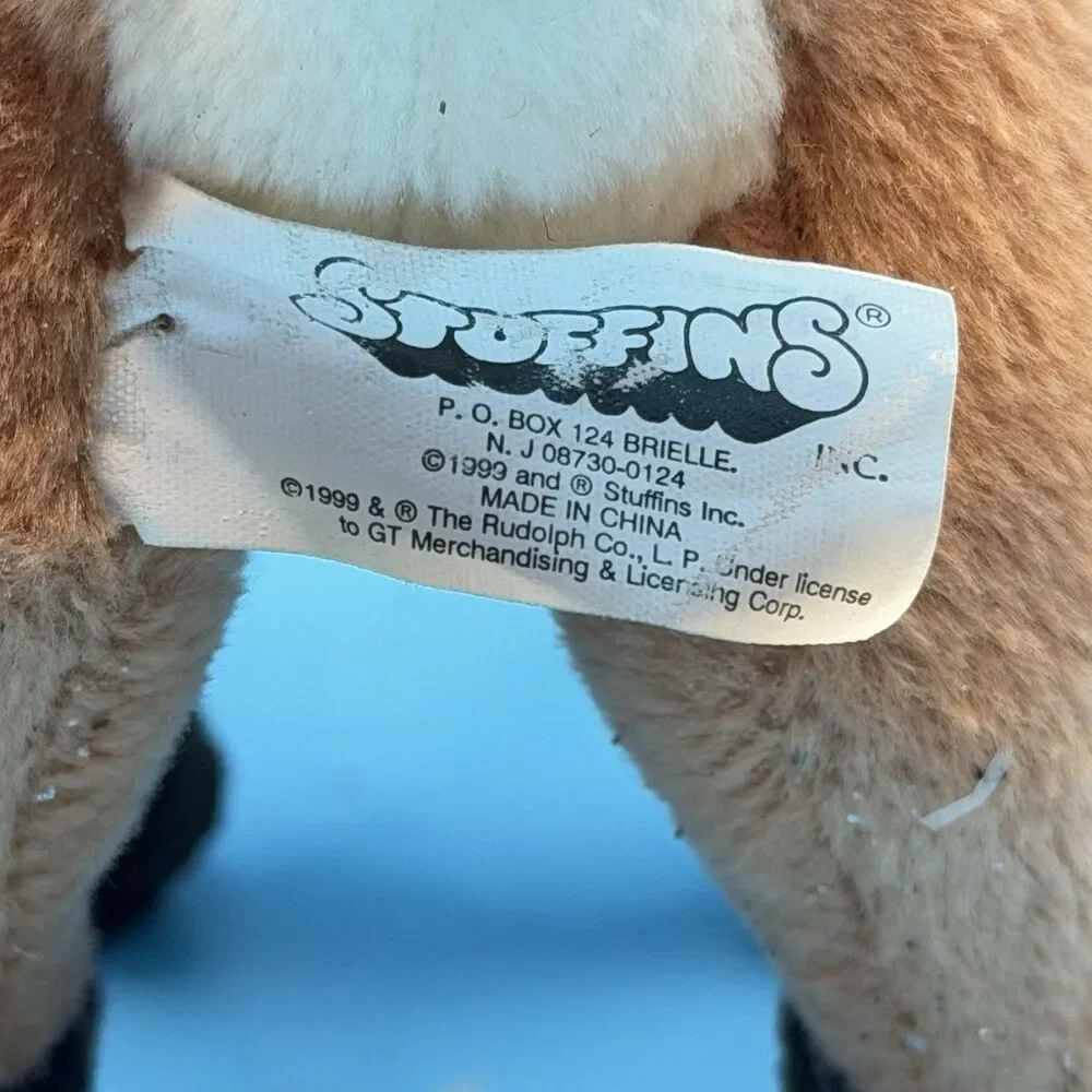 Vintage 1999 Stuffins Rudolph Red Nosed Reindeer Plush Christmas Toy 10”